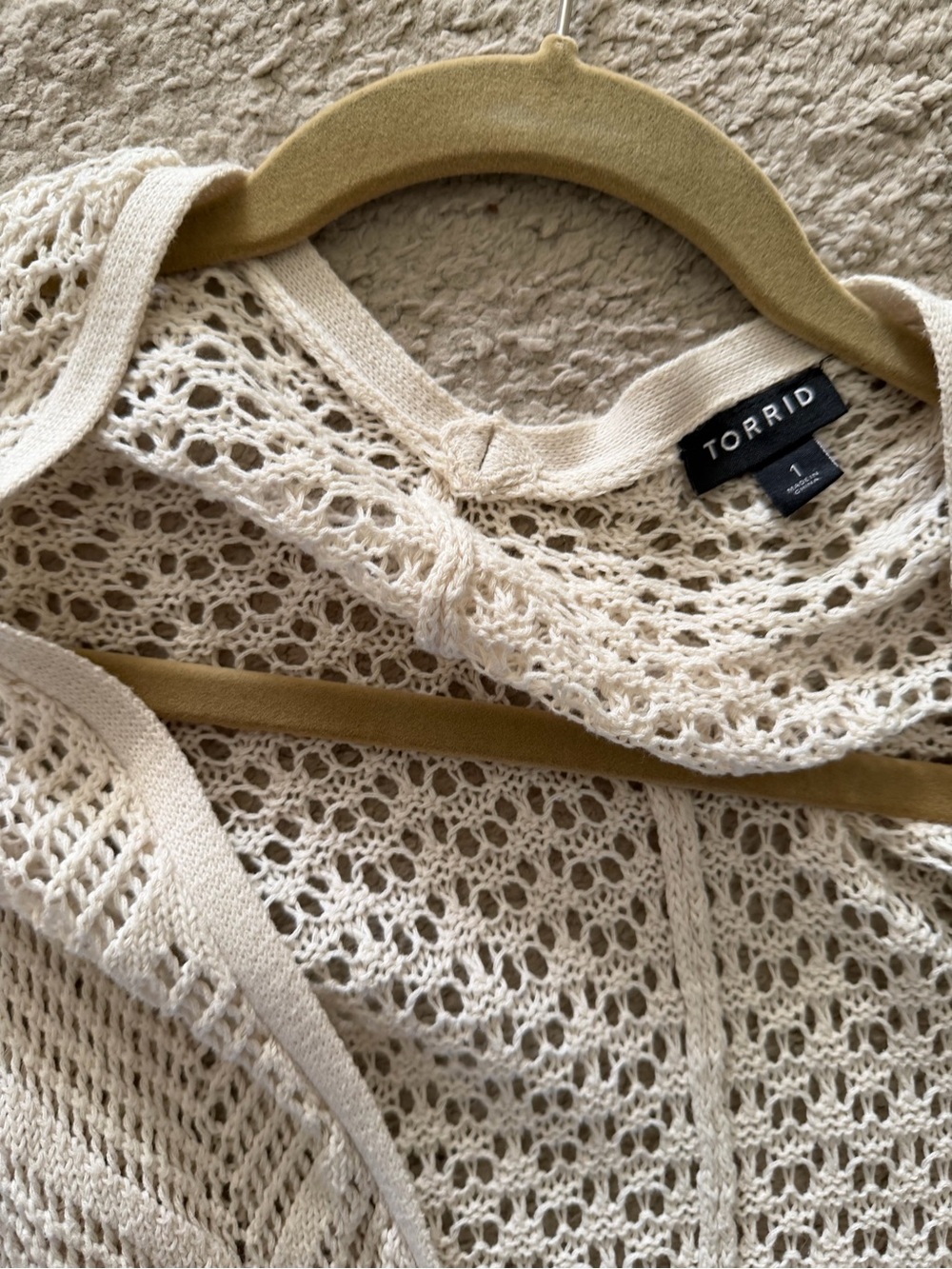 torrid Ivory Open-Knit Button Cardigan - Picture 3 of 4